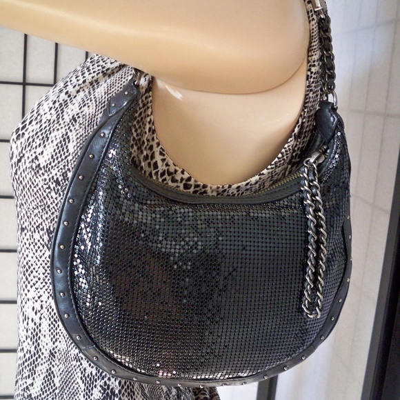 MICHAEL KORS Small Black Sequined Evening Shoulder - Picture 1 of 7
